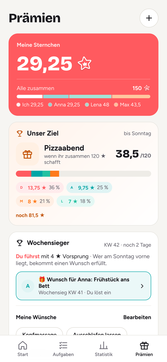Prämien, die ihr selbst anlegt